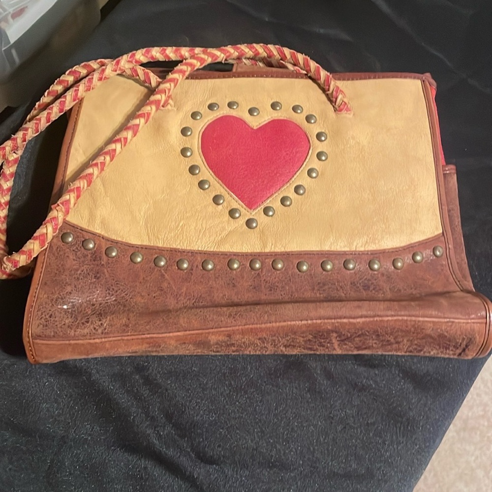 Leather heart purse